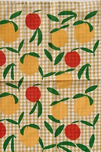 Julie Peach Gingham Peach Tea Towel