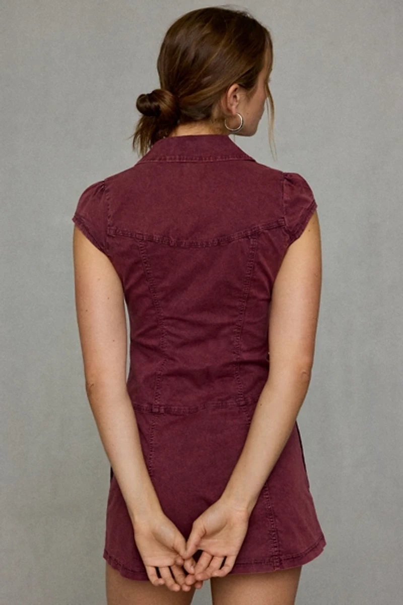 BDG Ground Control Twill Cargo Shirt Mini Dress