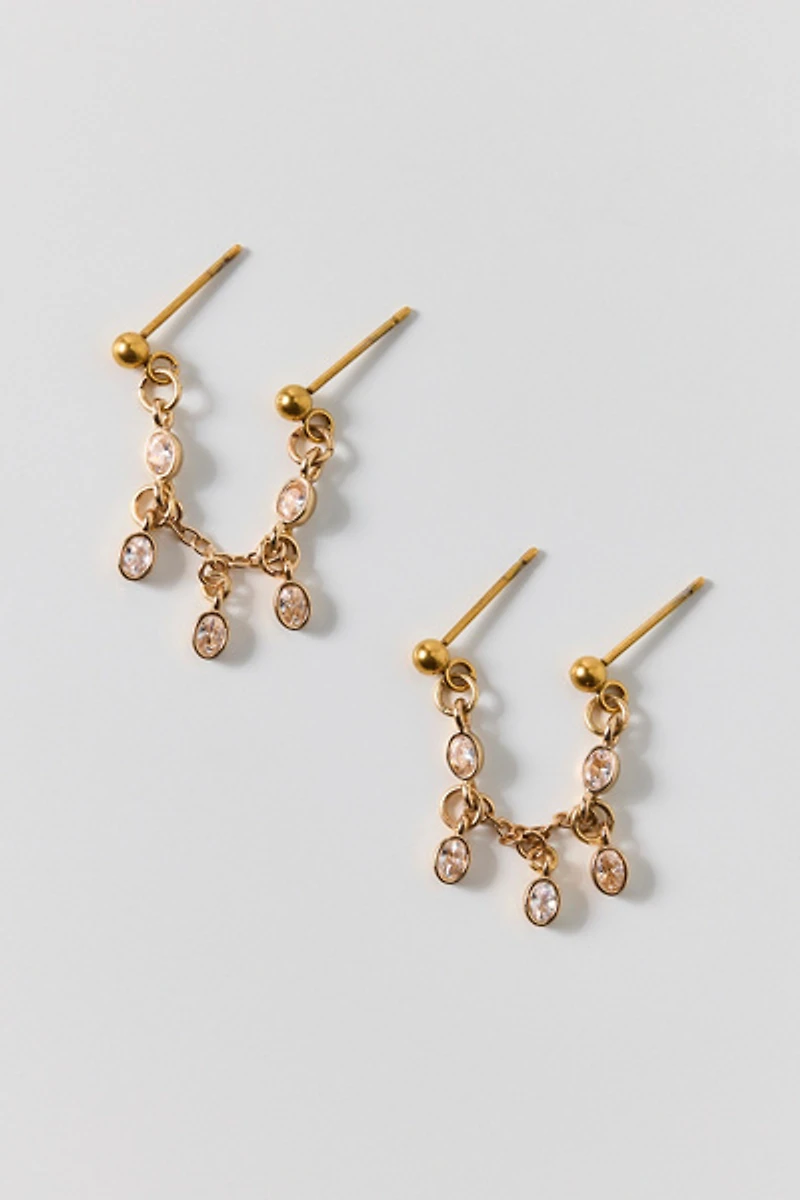 Stainless Steel Chandelier Double Post Earrings