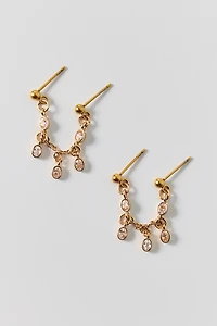 Stainless Steel Chandelier Double Post Earrings