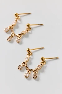 Stainless Steel Chandelier Double Post Earrings