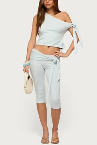 Edikted Adara Tie Capri Pants