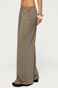 Edikted Zania Iridescent Button Sweatpants