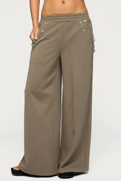 Edikted Zania Iridescent Button Sweatpants