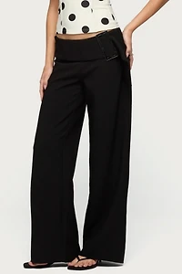 Edikted Cerise Buckle Low Rise Baggy Pants
