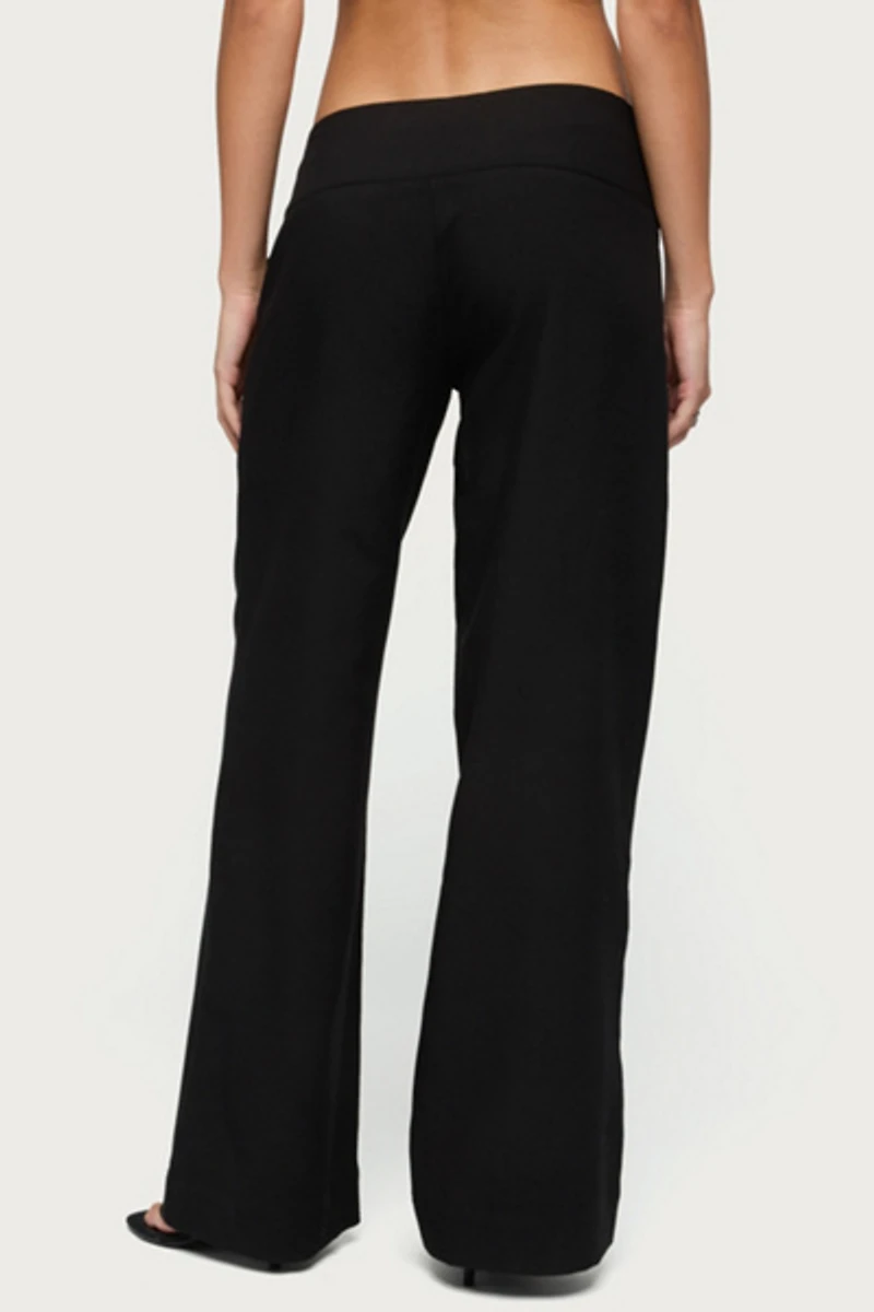 Edikted Cerise Buckle Low Rise Baggy Pants