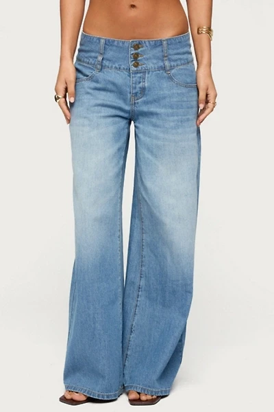Edikted Wide Waistband Low Rise Baggy Jeans