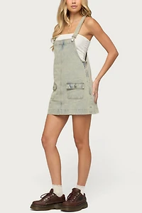 Edikted Overall Denim Mini Dress