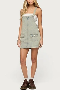Edikted Overall Denim Mini Dress