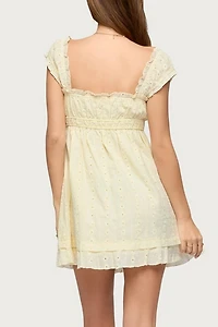 Edikted Eyelet Ruffle Babydoll Mini Dress