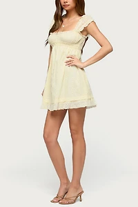 Edikted Eyelet Ruffle Babydoll Mini Dress