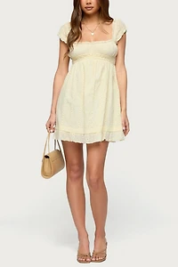 Edikted Eyelet Ruffle Babydoll Mini Dress