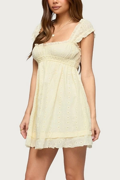 Edikted Eyelet Ruffle Babydoll Mini Dress
