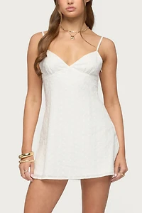 Edikted Iman Embroidered Cotton Cutout Mini Dress
