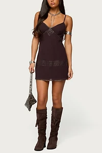 Edikted Raquelle Beaded Mini Dress
