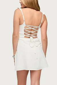 Edikted Cristina Ruffle Flare Mini Dress