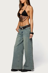 Edikted Beaded Cowl Neck Bra Top