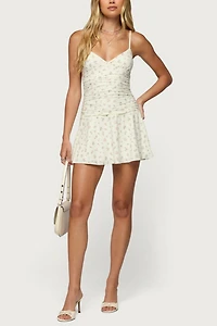 Edikted Lushia Floral Ruched Mini Dress