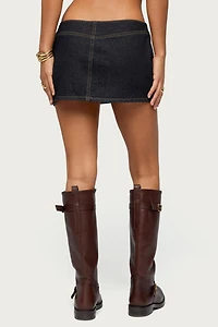 Edikted Leire No Waistband Denim Mini Skort