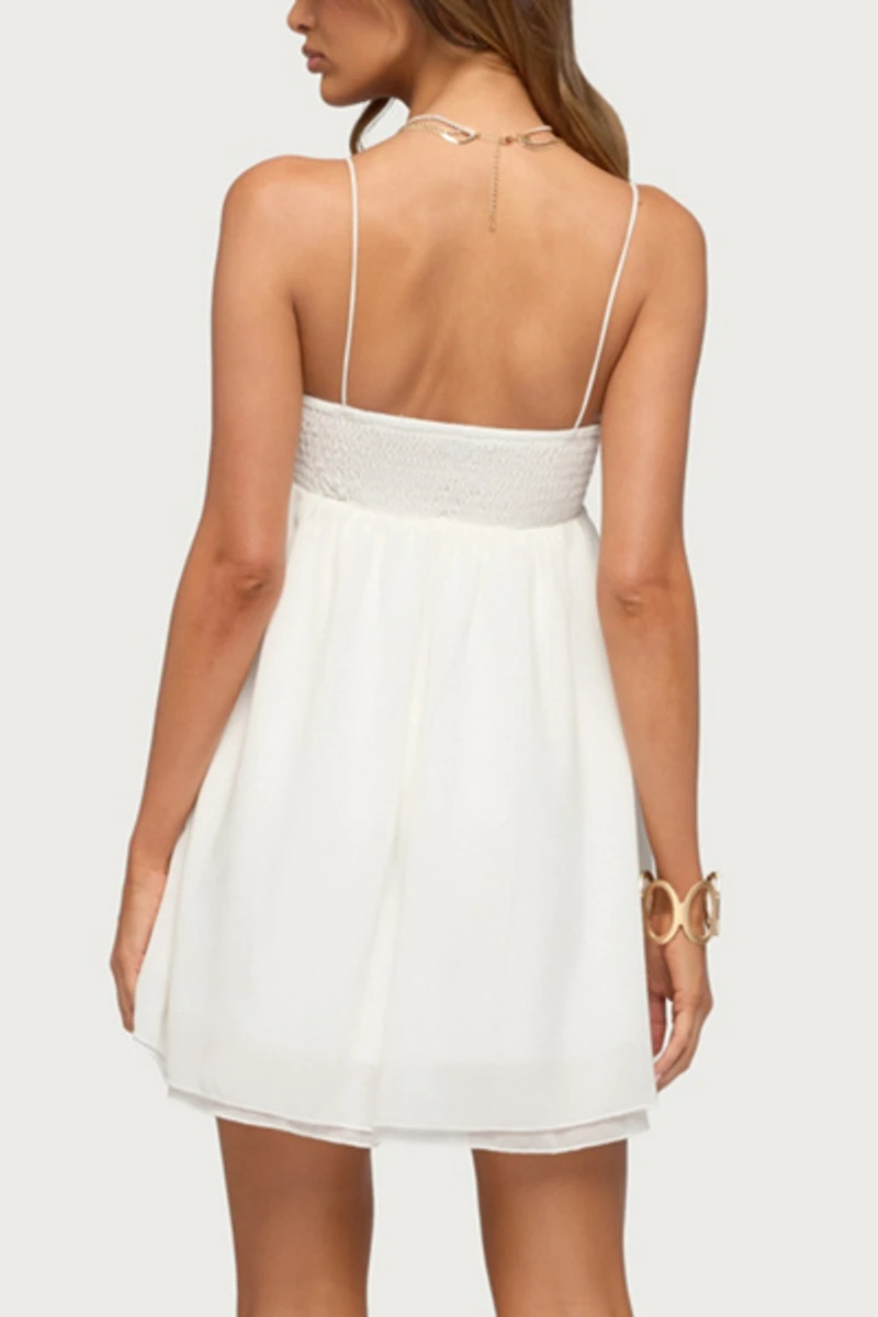 Edikted Ariellah Chiffon Babydoll Mini Dress