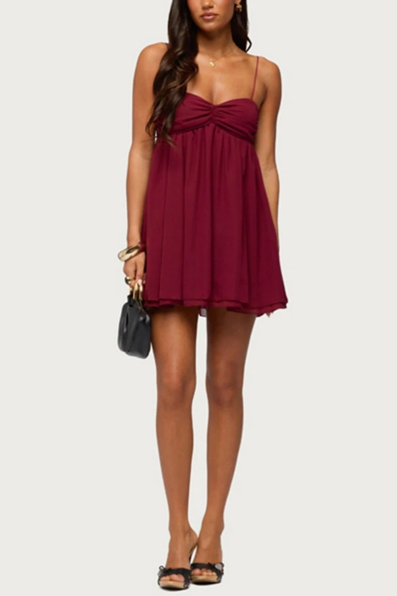 Edikted Ariellah Chiffon Babydoll Mini Dress