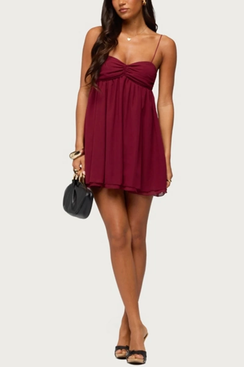Edikted Ariellah Chiffon Babydoll Mini Dress