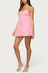Edikted Ariellah Chiffon Babydoll Mini Dress