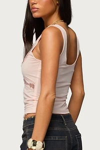 Edikted Isiadora Beaded Scoop Neck Tank Top