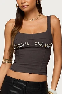 Edikted Libbie Iridescent Button Corset