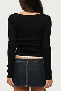 Edikted Joana Layered Lacey Henley Top