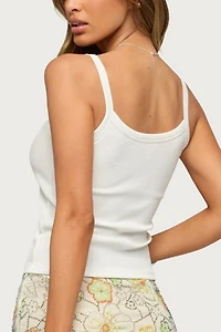 Edikted Martini Girl Bead Ribbed Tank Top