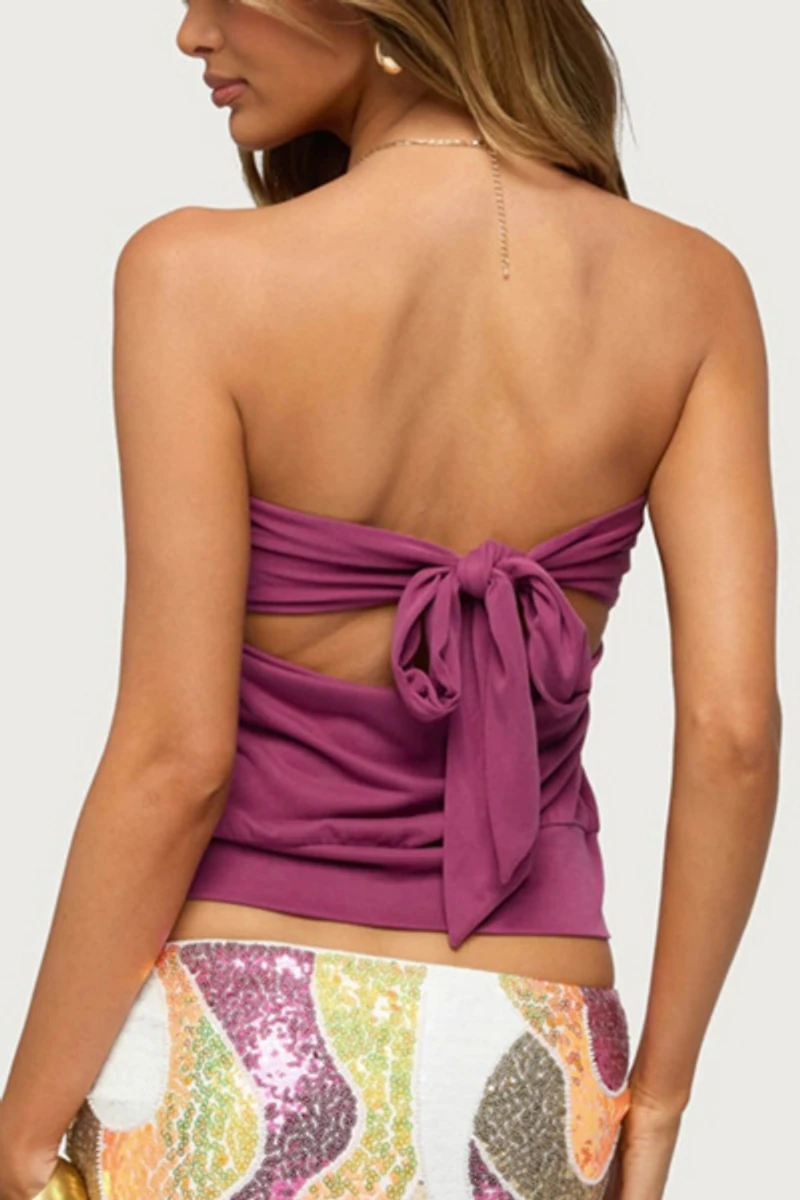 Edikted Lanah Back Cutout Strapless Top