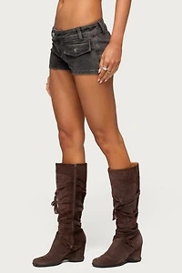 Edikted Bryan Denim Micro Shorts