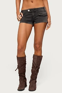 Edikted Bryan Denim Micro Shorts