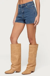 Edikted Milena High Rise Denim Shorts