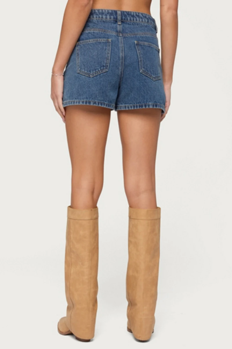 Edikted Milena High Rise Denim Shorts