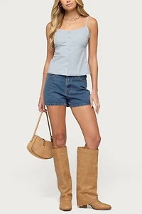 Edikted Milena High Rise Denim Shorts