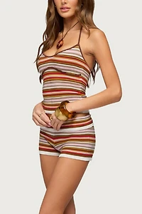 Edikted Eisley Striped Foldover Shorts
