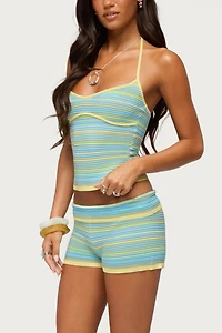 Edikted Eisley Striped Foldover Shorts