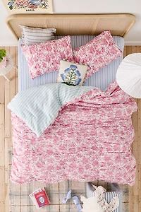 Fancy Toile & Striped Reversible Comforter Set