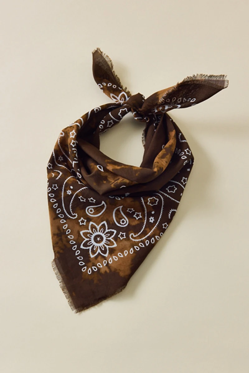 UO Bleach Splatter Paisley Bandana