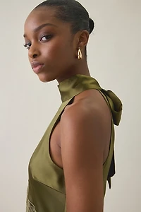 Steve Madden Emmalie High Neck Satin Maxi Dress