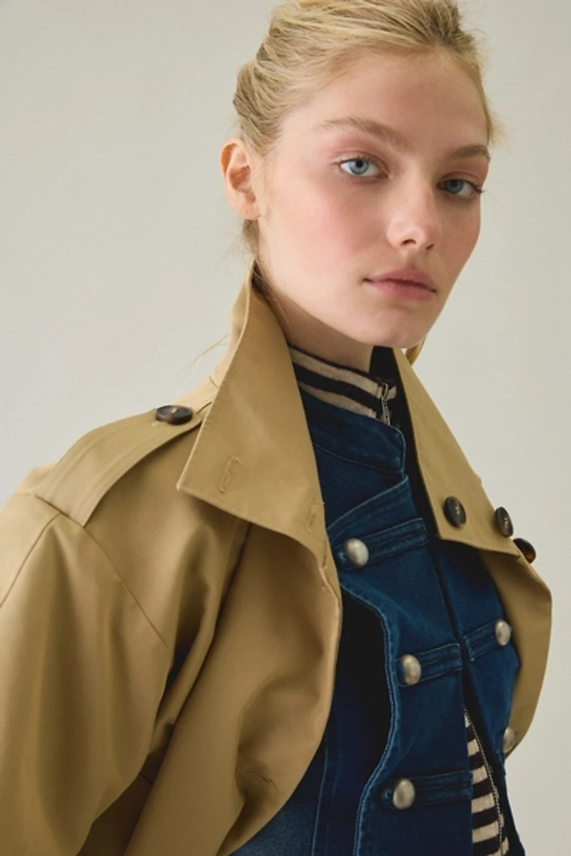 Steve Madden Fayden Cropped Trench Jacket
