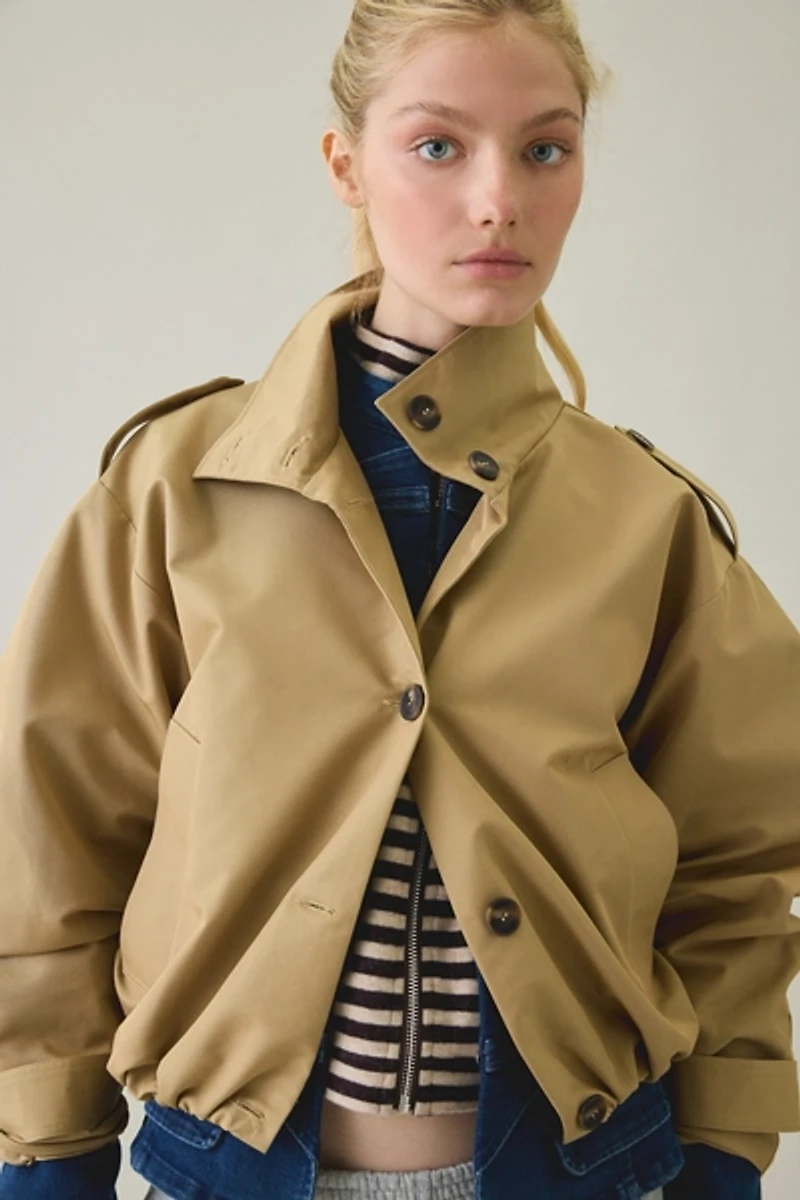 Steve Madden Fayden Cropped Trench Jacket
