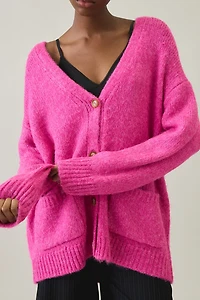 Steve Madden Finley Oversized V-Neck Cardigan