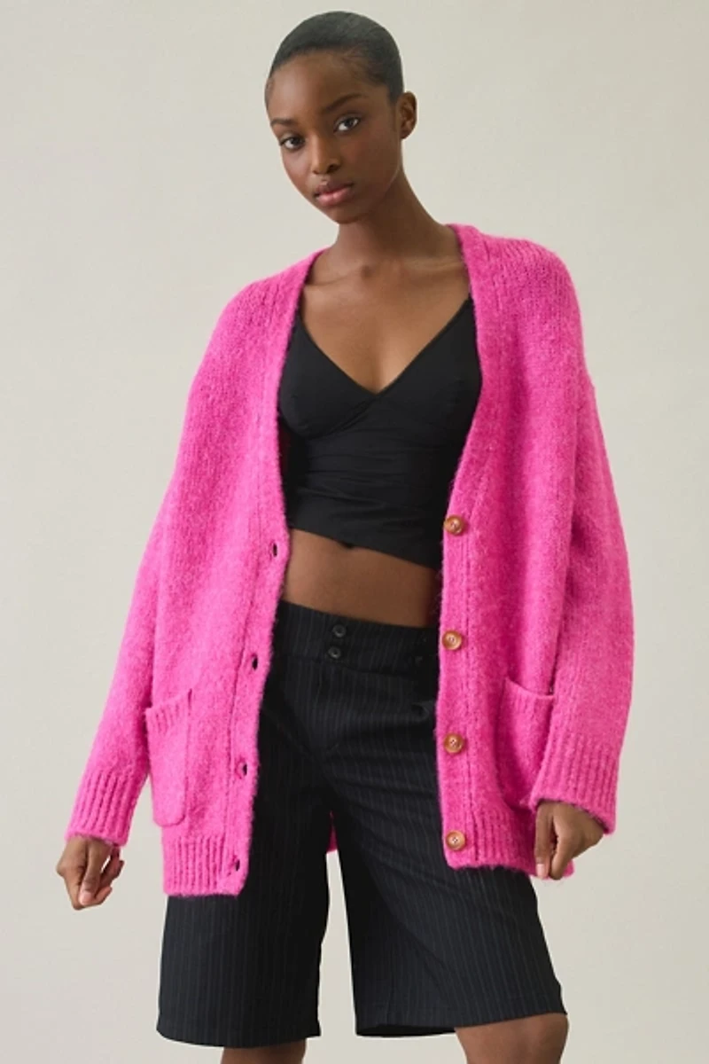 Steve Madden Finley Oversized V-Neck Cardigan