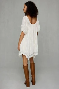 Steve Madden Vickie Lace Trim Babydoll Mini Dress