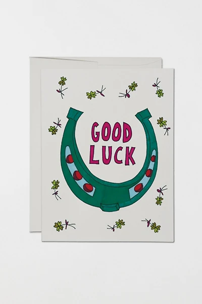 Red Cap Good Luck Clover Greeting Card