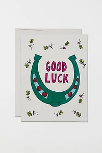 Red Cap Good Luck Clover Greeting Card