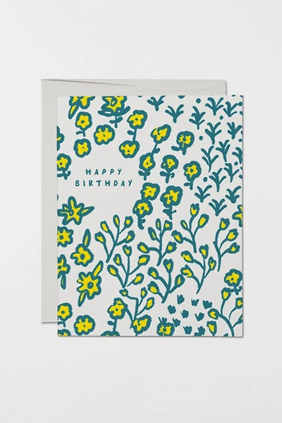 Red Cap Wildflowers Greeting Card